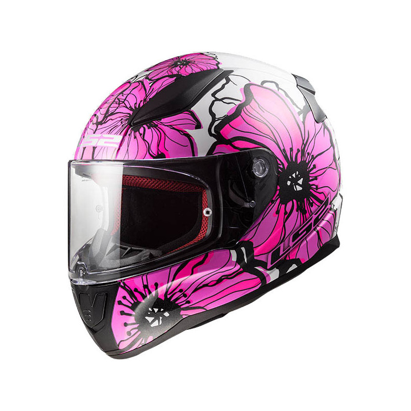 Casco LS2 Rapid Poppies White Pink FF353 Casco LS2 Rapid Poppies White Pink FF353