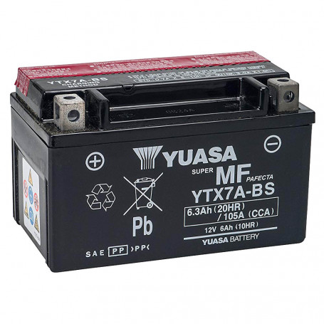 Batería Yuasa YTX7A-BS 6A, positivo SX | MotoGM