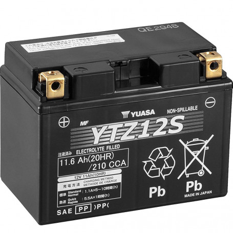 Yuasa Battery YTZ12S 11A, Left polarity