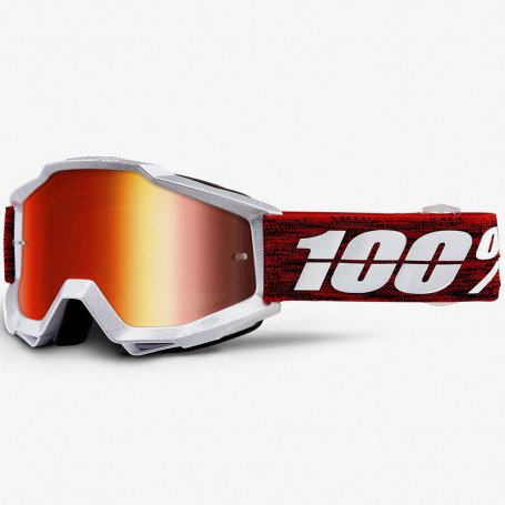 100% MX GOGGLES Accuri Vendome red mirror lens