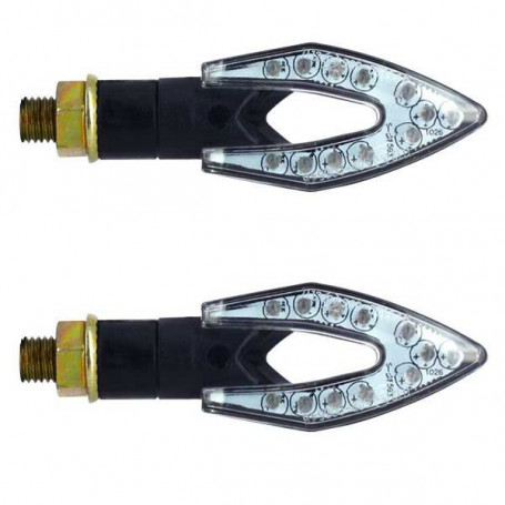 Blinker Arrow led Homologiert Led in ABS, schwarze (2 Stück) | MotoGM