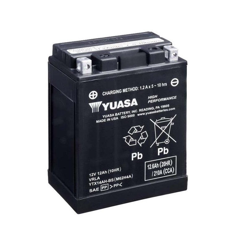 Batterie Yuasa YTX14AH-BS 12A, positiv SX