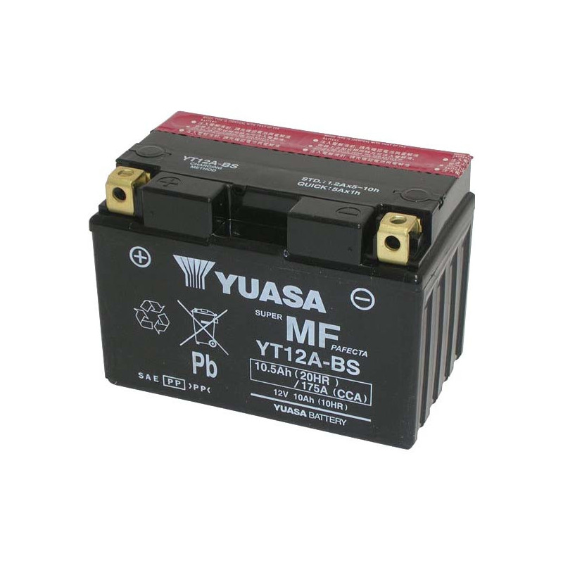 Batterie Yuasa YT12A-BS 9,5A, positif Gauche