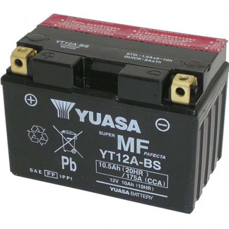 Yuasa Battery YT12A-BS 9,5A, Left polarity | MotoGM