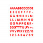 Table des autocollants lettres et chiffres rouge