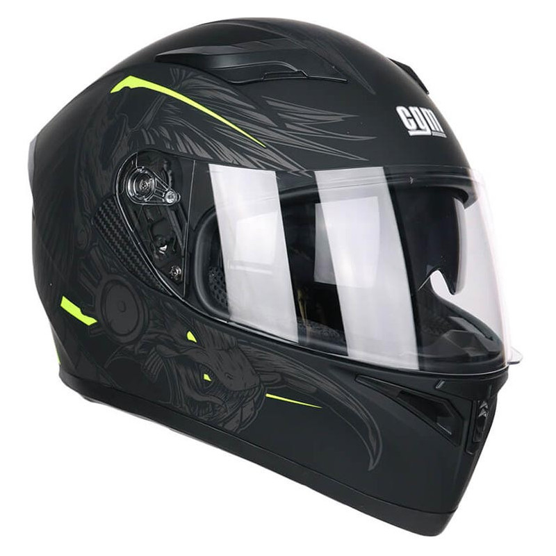Integralhelm CGM INDIAN gelb fluo mit visiera interna | MotoGM