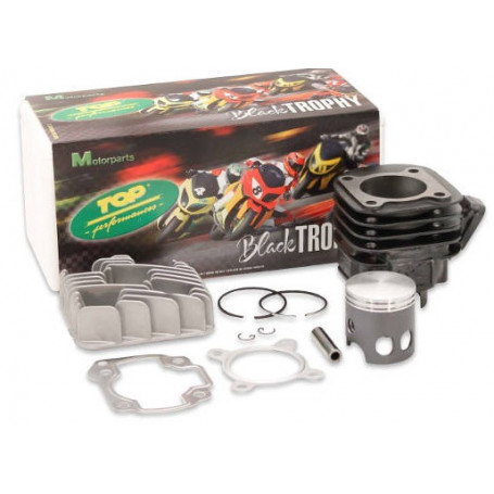 Cylindre culasse Top Performances Black Trophy fonte 70cc MBK Ovetto / Neos