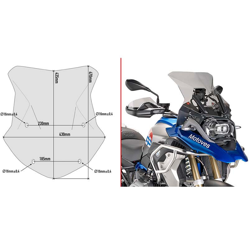 Cúpula Kappa 5124DK para BMW  R 1200 GS/ R 1200 GS Adventure R 13-18 1250 GS/ R 1250 GS Adventure 19-