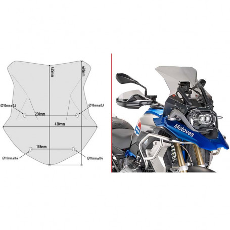 kappa screen 5124dk for bmw r 1200 gs r 1200 gs adventure-16-18 r 1250 gs r 1250 gs adventur19 be combined with d5128kitk
