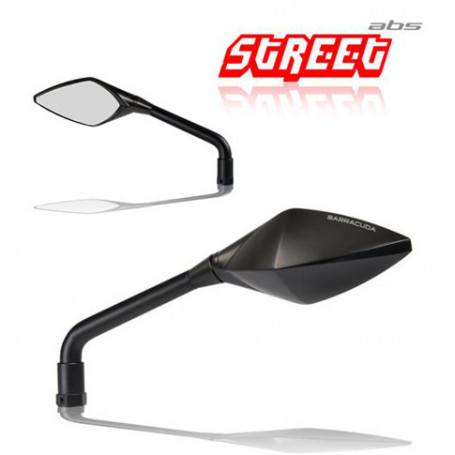 Specchi retrovisori non omologati "STREET" Barracuda neri per Naked  (1 coppia)