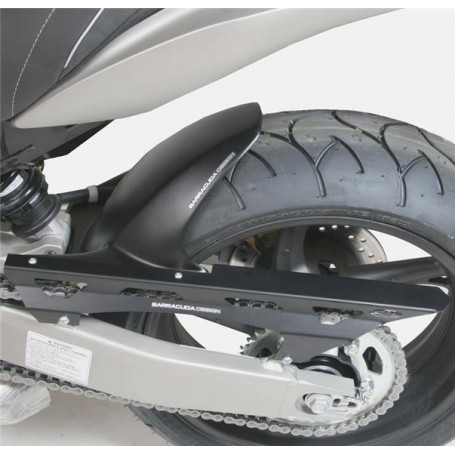 Garde Boue Arriere Barracuda noir Mat + protege chaine pour Honda Hornet 600 07-11