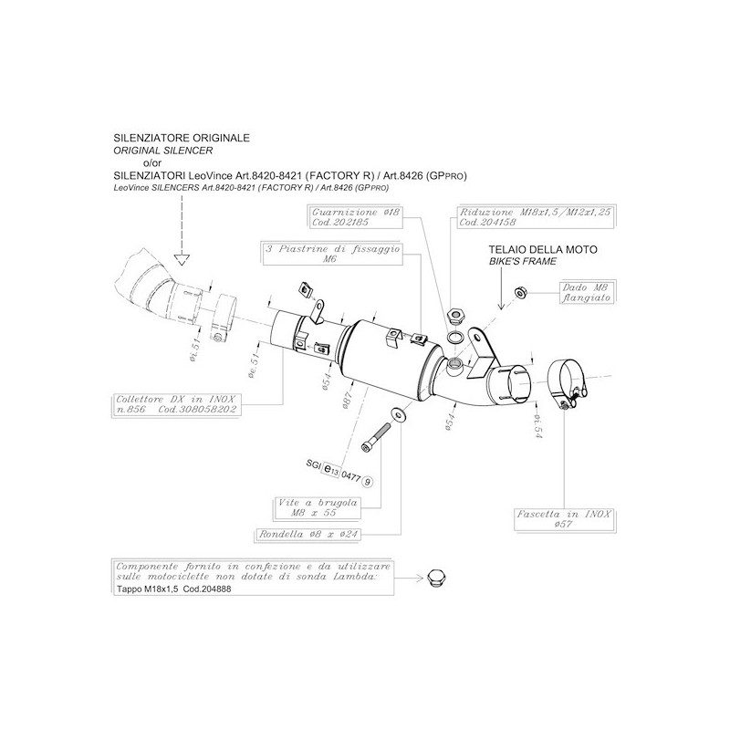 Leovince Kit link pipe eliminating the kat for Kawasaki ZX-10R 11