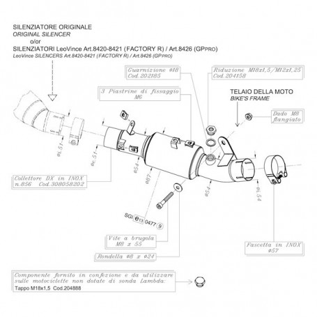 Leovince Kit link pipe eliminating the kat for Kawasaki ZX-10R 11-, for exhaust Leovince