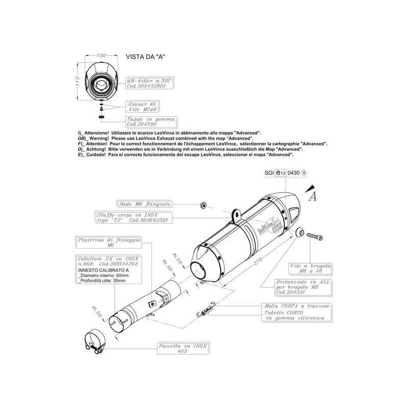 Endschalldämpfer Leovince LV One EVO II Homologiert Inox für KTM 690 Enduro/SMC 08-