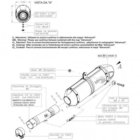 Muffler Leovince LV One EVO II Street legal Slip-on Inox for KTM 690 Enduro/SMC 08-