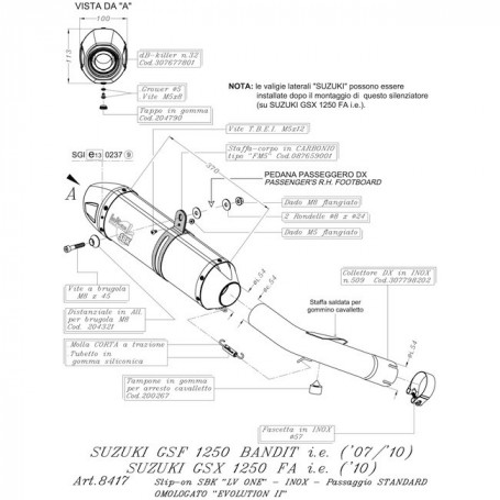 Silencieux Leovince LV One EVO II Homologués Inox pour Suzuki Bandit 1250 07-