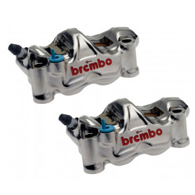 Kit Bremssättel radial Brembo GP4 RX CNC P4 32 nichelate, interasse 108 mm Sx+ Dx mit Bremsbeläge