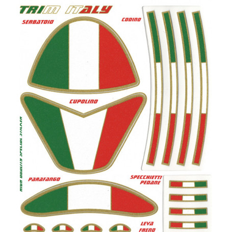 Stikers Tricolor Italia set 15 pz 16X13,5 cm