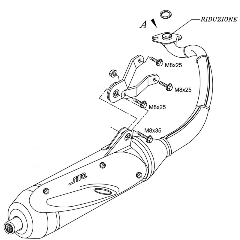 Pot Scooter Leovince Sito Plus approuvé pour Moteur Minarelli 50 Horizontal