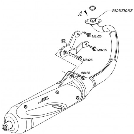 Pot Scooter Leovince Sito Plus approuvé pour Moteur Minarelli 50 Horizontal