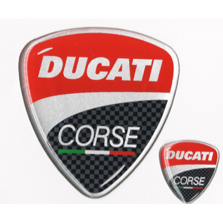 Arms "Ducati Corse", adhesive resin 3D great 42 X 45 mm + small 11 x 14 mm