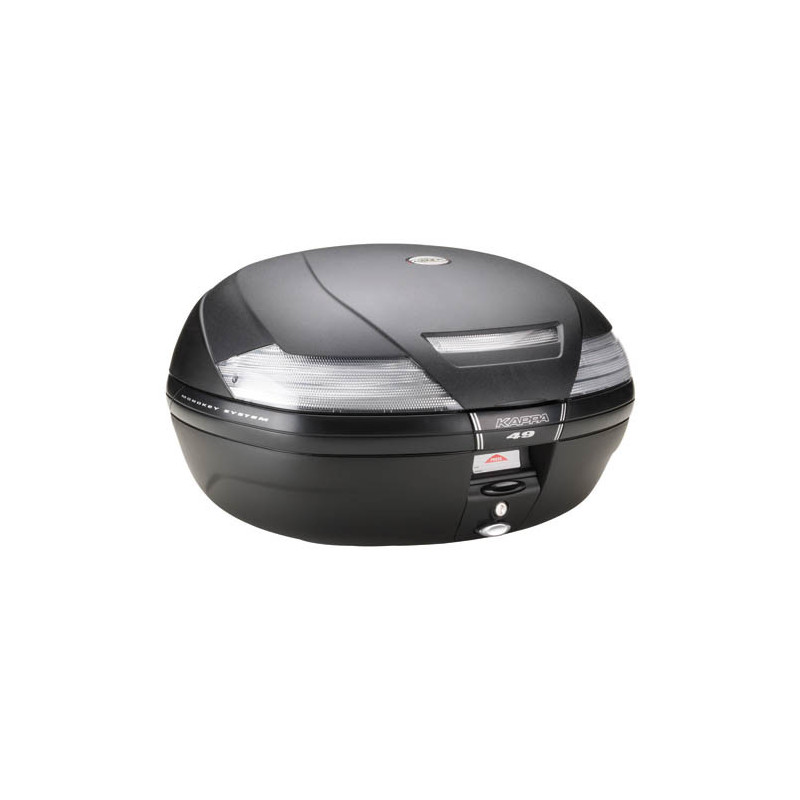 Baule Kappa Monokey Nero opaco K49NT con catadiottri trasparenti