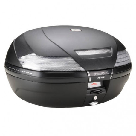 Baule Kappa Monokey Nero opaco K49NT con catadiottri trasparenti