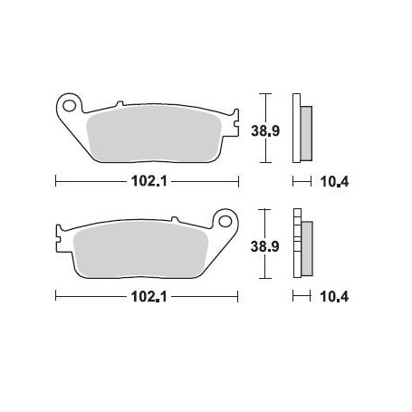Plaquette de frein Brembo scooter Sinter arriere Honda Silwer WIng 400/600, avant/arriere Kymko Xciting 500/700 09- (1 couple pour 1 disque), 07075XS
