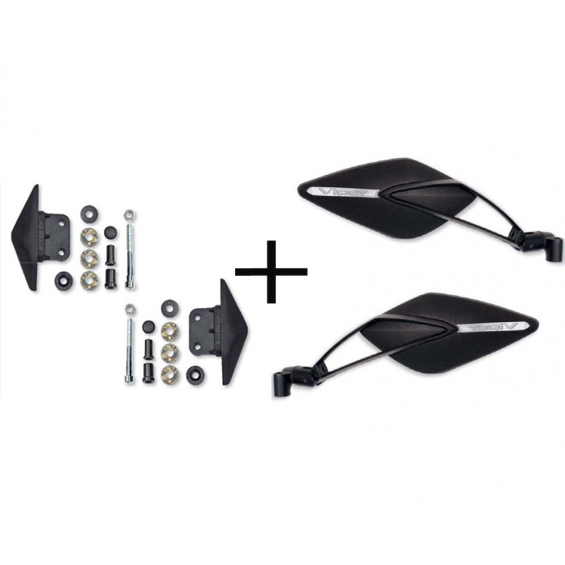 Far Viper 8 Mirrors Street Legal + kit for handlebar variation wh | MotoGM