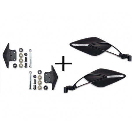 Retroviseur homologué Far Viper 8 + bouchon en plastic pour T-MAX 530 12- (1 paire)