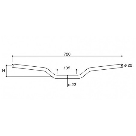 Manillar 22 mm standard Rizoma de Ergal anodizado homologado TÜV,