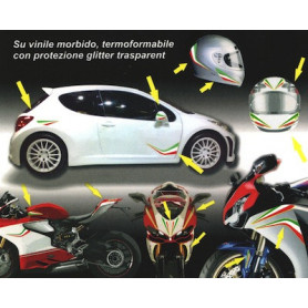 Stickers Tricolor Italia set 6 pz 16X13,5 cm