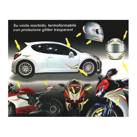 Stickers Tricolor Italia set 6 pz 16X13,5 cm