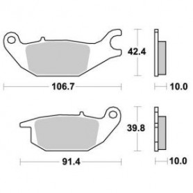 Bremsbelag Brembo genuine parts hinten (1 Paar für 1 Scheibe) 07HO4905, Honda CBR 125 R 04-, Varadero 125