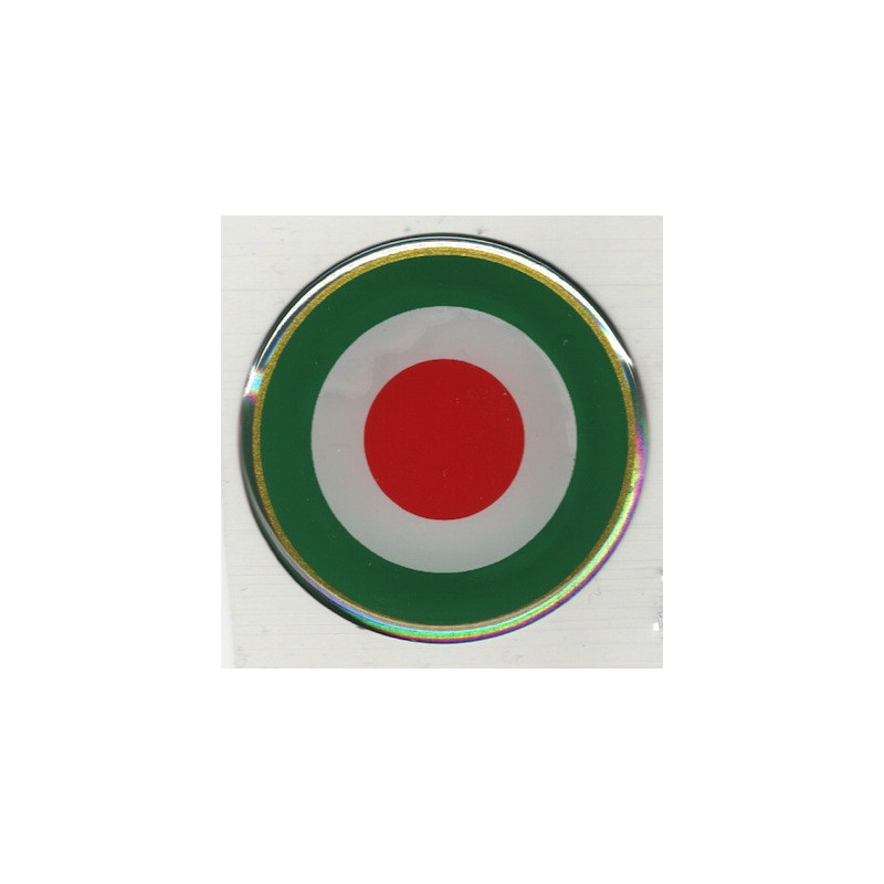 Pegatina resinato 3D Tricolore Italia 1 pieza ø 4,5 cm