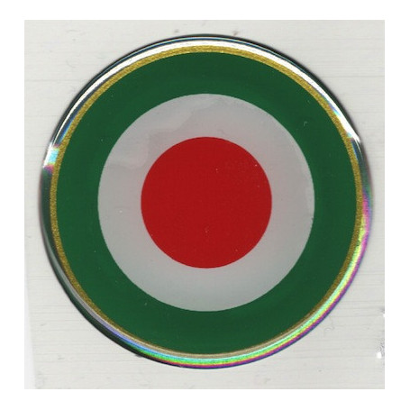 Pegatina resinato 3D Tricolore Italia 1 pieza ø 4,5 cm