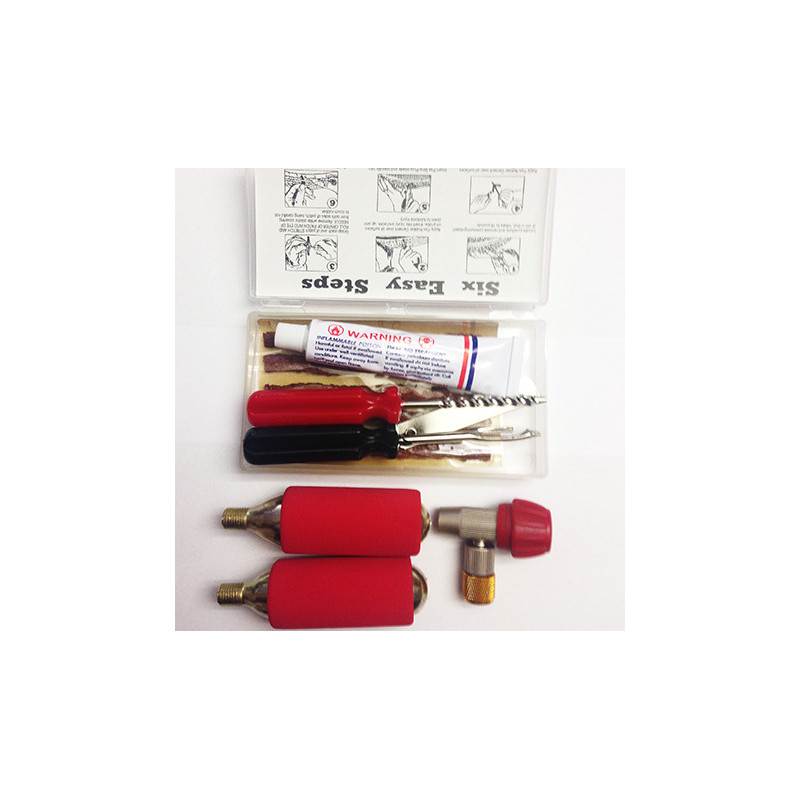 Tubeless tire repair kit whit CO2