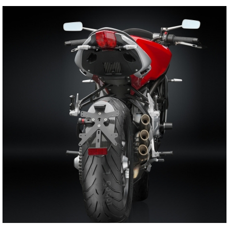 Portatarga regolabile a monobraccio "Arm-Side" Rizoma con luce targa led  per MV-Agusta Brutale 675/800