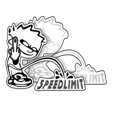 Adesivo moto Speedlimit nero L X H 9 cm + 5,5 CM (2 pezzi)