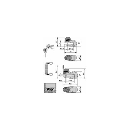 Bloccadisco Moto Armadillo - Antifurto Con Asta 5,5mm - Cromato - Chiusura A Scatto E Luce Integrata