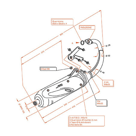 Exhaust Scooter Leovince Sito Plus  for Engine Minarelli 50 vertical