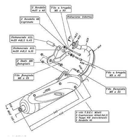 Marmitta Leovince Sito Plus omologata per motori Minarelli 50 Gilera, Piaggio