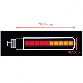 Blinker "Power View" Homologiert Led in ABS + Licht stop (2 Stück)