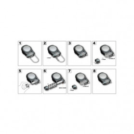 Câble rétractable avec combinaison antivol pour casque et top case