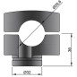 Adaptador para manubri da 28mm conico negro, altura 36 mm