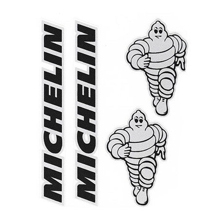 kit Autocollants Michelin noire 4 pz (11 cm X 1,5 cm écrit) (4 cm X 6 cm dessin)