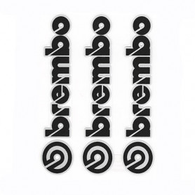 Aufkleber-Set BREMBO schwarz 3 Stück 11,5 cm X 2 cm | MotoGM