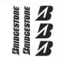 Stikers BRIDGESTONE black set 5 pz (11 cm X 1,5 cm written) (4 cm X 3,5 cm picture)