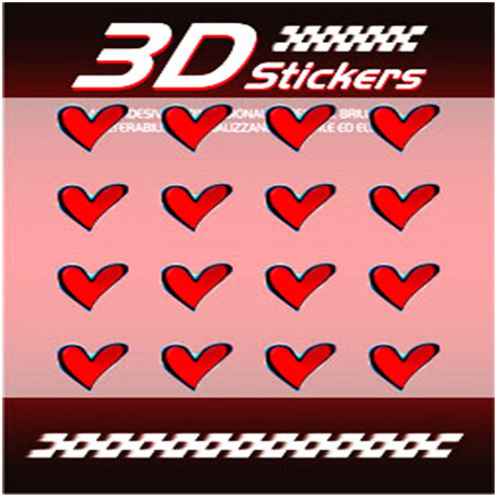 Adhésif cœurs 3D mm 10x9 16pz.