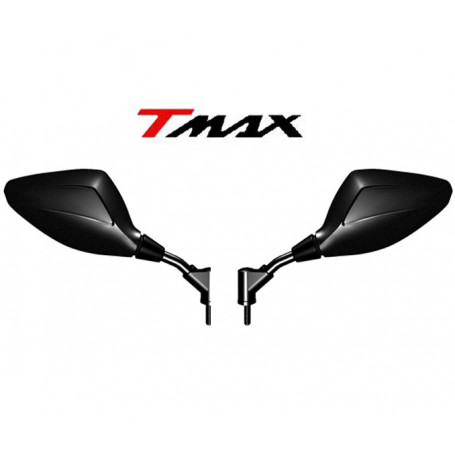 Specchi da manubrio nero opaco per Yamaha T-Max 500 04-11, T-MAX 530 12- omologati (1 coppia)